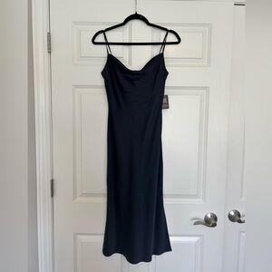 Express Navy Slip Midi Dress